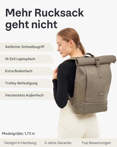 41f2kebhocl. ac .jpg Johnny Urban Rucksack Damen und Herren - Allen Medium - Wasserabweisend - Mit Laptopfach für Uni, Fahrrad und Business -