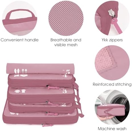 41f2lrminwl. ac .jpg ECOHUB 5 Teilige Kompression Koffer Organizer Set für Reiseglobalrecyclemax