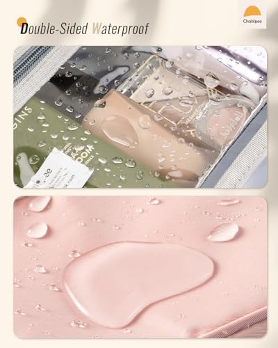 41frbxkaoyl. ac .jpg Chakipee Wasserdichte Reisekulturbeutel zum Aufhängen für Damen – Leichte Waschtasche mit Klarfenster, Ideal für Make-up