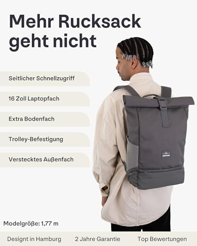 41fqn5lbb4l. ac .jpg Johnny Urban Rucksack Damen und Herren - Allen Medium - Wasserabweisend - Mit Laptopfach für Uni, Fahrrad und Business -