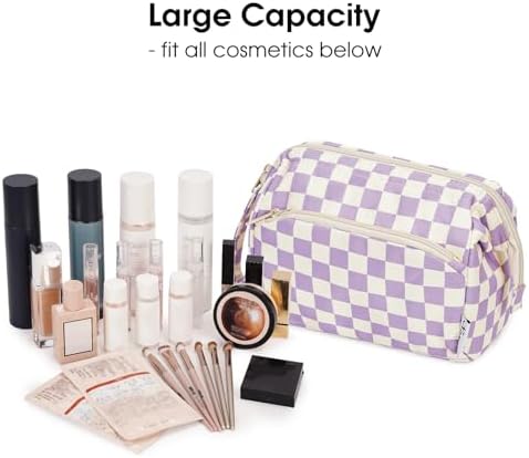 41g2wtmdwpl. ac 1.jpg Narwey Minzgrün Kulturtasche Damen Reise Make-up-Tasche Weit Offene Tasche Kosmetiktasche