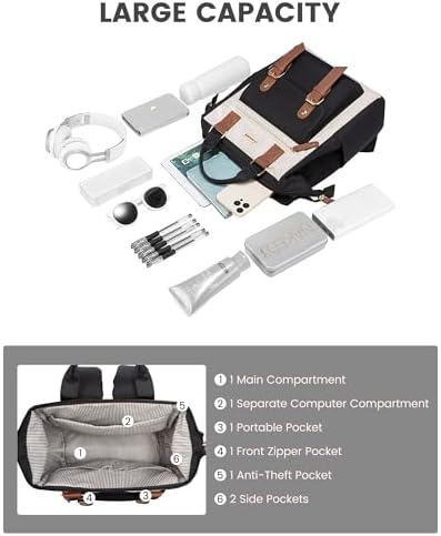 41gabjujo0l. ac .jpg LOVEVOOK Damen Wasserdicht Schulrucksack Schwarzujetzt shoppen! OEKO-TEX STANDARD 100