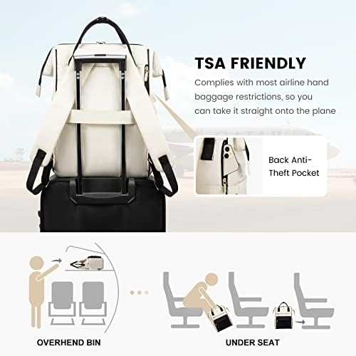 41gd1ivwznl. ac .jpg LVOOK Rucksack Damen 15,6 Zoll Laptop Schulrucksack Wasserdicht mit USB & Laptopfach, ideal für Arbeit, Schule & Uni, Re