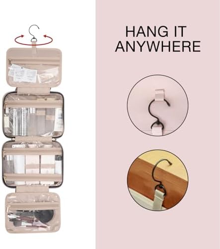 41gpqpzjnvl. ac .jpg Bagsmart Kulturbeutel für Damen zum Aufhängen, Transparente Kosmetiktasche, Reisetaschentasche