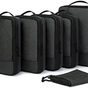 Bagsmart Kompressions-Packwürfel 6er-Set für Koffer, komprimierende Reiseverpackung für Reisefahrer und Koffer-Organizer