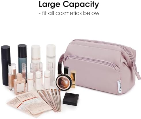 41hfvvlacul. ac 1.jpg Narwey Minzgrün Kulturtasche Damen Reise Make-up-Tasche Weit Offene Tasche Kosmetiktasche