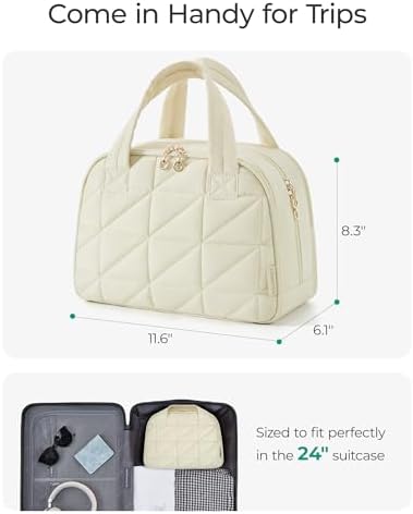 41hij4tsrbl. ac .jpg Bagsmart Kulturtasche Damen, große Reise Kulturbeutel, bauschige Kosmetiktasche, Reisetasche für Makeup Bag und Kosmetik