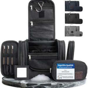 Obics Kulturbeutel groß 8L XL - Outdoor Kosmetik-Tasche - Reise-Tasche - für Damen & Herren - mit Spiegel & 10 Fächer