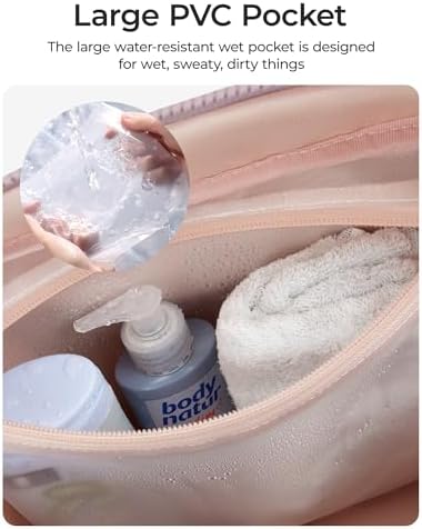 41im0qsrnjl. ac 2.jpg Bagsmart Puffer Reisetasche Damen 24L Wasserabweisend Travel Bag Fitness Kamel