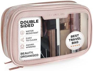 Lily England Wasserfeste Kosmetiktasche Transparent für Frauen und Männer - Reisen und Alltag, Rosa, Durchsichtige Kultu