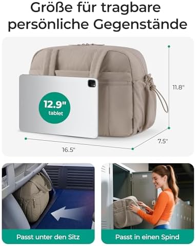 41irxcslmcl. ac 2.jpg Bagsmart Puffer Reisetasche Damen 24L Wasserabweisend Travel Bag Fitness Kamel
