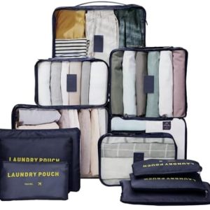 TXBOBECO 12-teilige Koffer Organizer Set für Reisefrauen bei Kurzreisen(Dunkelblau) TXBOBECO 12-teilige Koffer Organiz