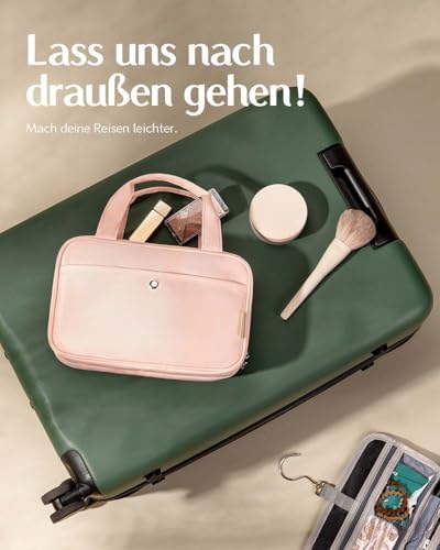 41j82fo2hyl. ac .jpg Chakipee Wasserdichte Reisekulturbeutel zum Aufhängen für Damen – Leichte Waschtasche mit Klarfenster, Ideal für Make-up