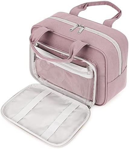 41jcl oi5al. ac .jpg Narwey Damen Waschtasche Groß & Kosmetiktasche für Herren & Kinder (Kleine Graublaue Blume)