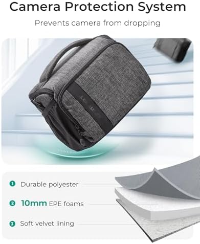 41jd4778cfl. ac .jpg Kameratasche Bagsmart Spiegelreflex DSLR Fototasche mit Regenschutzhülle Grau