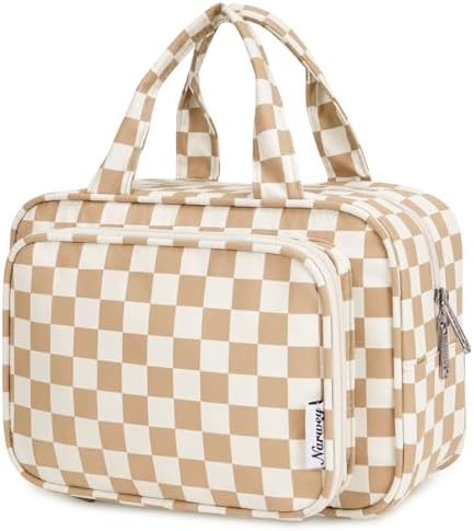 41jddzrulul. ac .jpg Narwey Damen Waschtasche Groß & Kosmetiktasche für Herren & Kinder (Kleine Graublaue Blume)