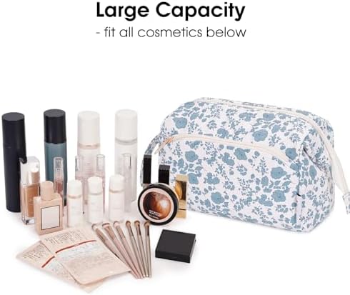 41jl7yqydll. ac 1.jpg Narwey Minzgrün Kulturtasche Damen Reise Make-up-Tasche Weit Offene Tasche Kosmetiktasche