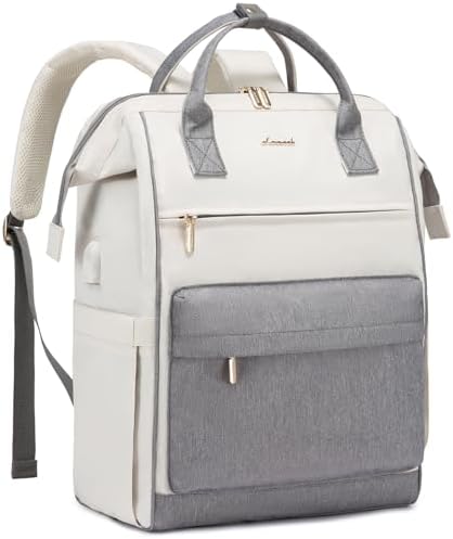 41johoy294l. ac .jpg LVOOK Rucksack Damen 15,6 Zoll Laptop Schulrucksack Wasserdicht mit USB & Laptopfach, ideal für Arbeit, Schule & Uni, Re