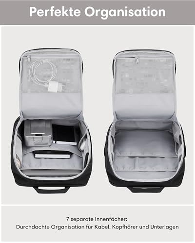 41jya1ggynl. ac .jpg LARKSON Laptop Rucksack Herren & Damen Schwarz - Notebook Backpack für Business- und Reisegebrauch - 16 Zoll Wasserabwei