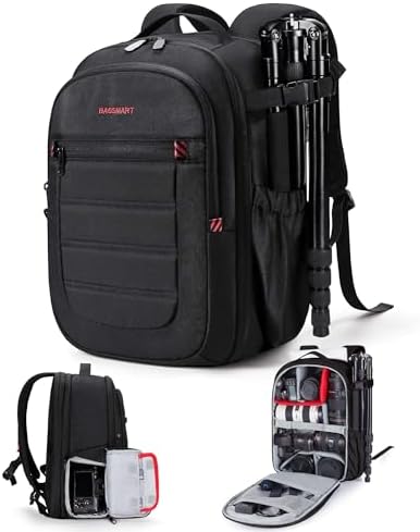 41jyzvni jl. ac .jpg BagSmart Kamerarucksack Wasserdicht für Fotografen, 15,6-Zoll Laptopfach, Schwarz