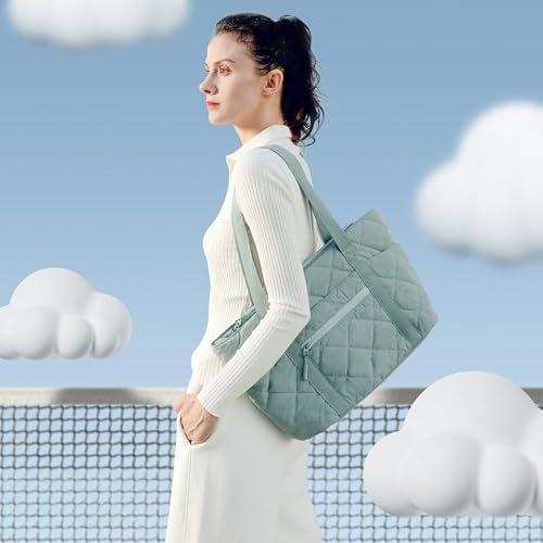 41kela1fzjl. ac .jpg Befen Puffer Tote Bag Damen Groß Handtasche Sporttasche Tragbare Laptoptasche 15,6 Zoll mit Reißverschluss für Reisen, S