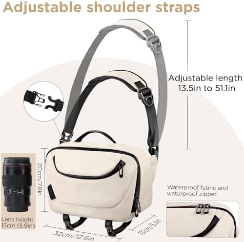 41kf13uafl. ac .jpg DSLR Kameratasche wasserdicht mit Stativhalterung Umhängetasche für Fotografen (Schwarz)
