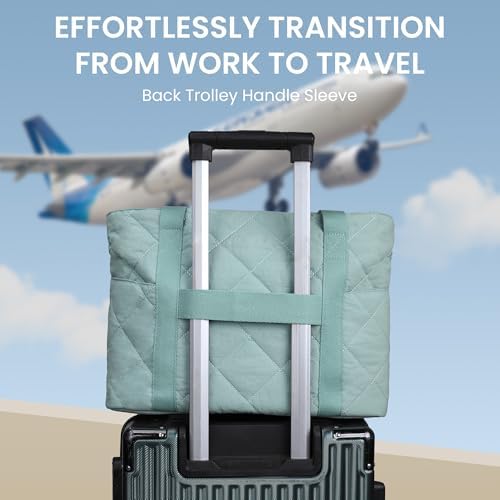 41kynarfqyl. ac .jpg Befen Puffer Tote Bag Damen Groß Handtasche Sporttasche Tragbare Laptoptasche 15,6 Zoll mit Reißverschluss für Reisen, S