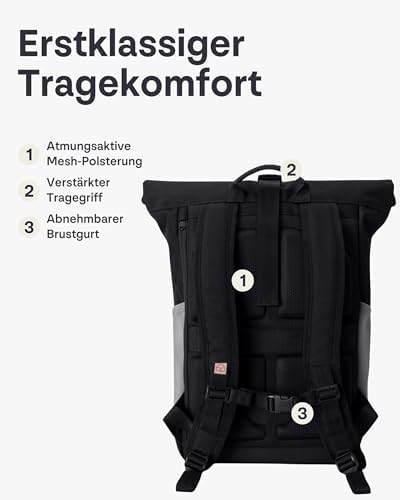 41ktojxihel. ac .jpg Johnny Urban Rucksack Damen und Herren - Allen Medium - Wasserabweisend - Mit Laptopfach für Uni, Fahrrad und Business -