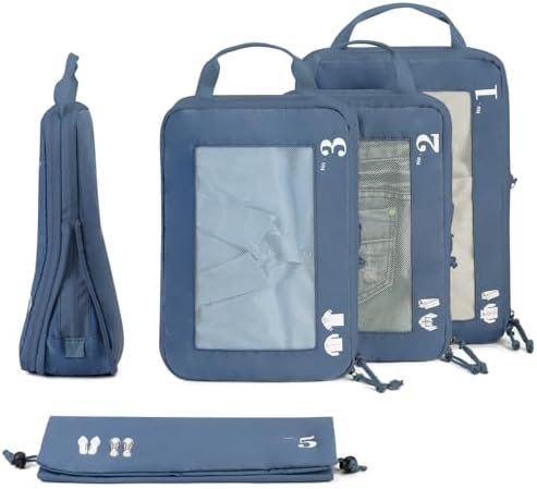 41lr4hfsb2l. ac .jpg ECOHUB 5 Teilige Kompression Koffer Organizer Set für Reiseglobalrecyclemax