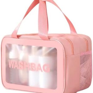 Q-WOOFF Kosmetiktasche Trocken- und Nasstrennung, tragbare wasserdichte Kulturtasche, großer Kapazität Make-up-Tasche (R