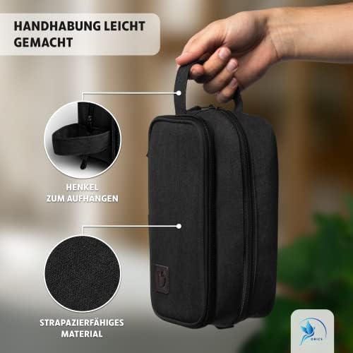 41ltr2cuel. ac 1.jpg Obics Kulturbeutel Gross grau 8L XL - für Herren & Damen - zum Aufhängen & mit Spiegel - 10 Fächer - ideal für Camping &