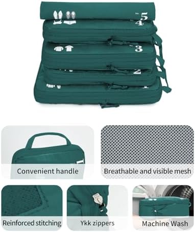 41mtmjarvbl. ac .jpg ECOHUB 5 Teilige Kompression Koffer Organizer Set für Reiseglobalrecyclemax