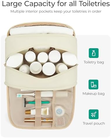 41nbnc15qcl. ac .jpg Bagsmart Kulturtasche Damen, große Reise Kulturbeutel, bauschige Kosmetiktasche, Reisetasche für Makeup Bag und Kosmetik