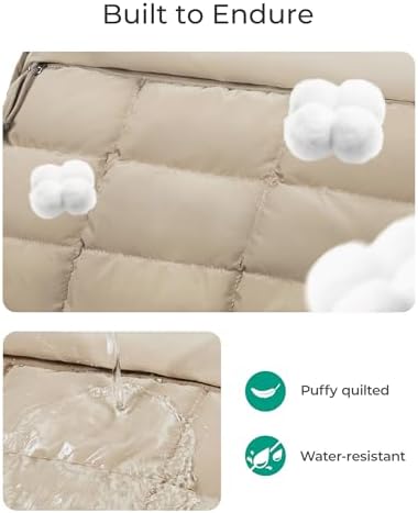 41nus66qnul. ac .jpg BagSmart Wasserabweisende Puffer Reisetasche für Damen zum Weekender und Sport | BagSmart kleine Sporttasche mit Schuhf