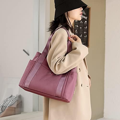 41oau59ubbl. ac .jpg JIANLINST Schwarz Lässige Schultertasche Damen Handtasche Multi-Pocket Tote Henkeltasche Shopper