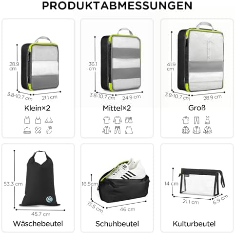 41okeprcqfl. ac .jpg Cipway Kompression Koffer Organizer Set für Reiseorganizer
