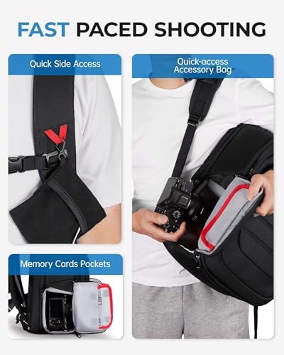 41oljt g41l. ac .jpg BagSmart Kamerarucksack Wasserdicht für Fotografen, 15,6-Zoll Laptopfach, Schwarz