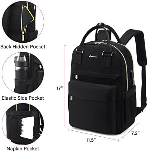 41onrd1d9kl. ac .jpg Laptop Schulrucksack LOVEVOOK Damen Wasserabweisend Eleganter Schultasche für Schule Uni Reise Khaki Beige