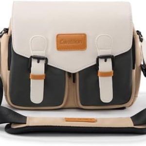 Cwatcun Wasserdichte Kameratasche für Spiegelreflex und Kompaktkamera Cwatcun Vintage Kamera Messenger Tasche für System