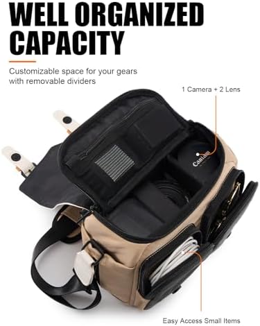 41p9or4wpil. ac .jpg Cwatcun Wasserdichte Kameratasche für Spiegelreflex und Kompaktkamera Cwatcun Vintage Kamera Messenger Tasche für System