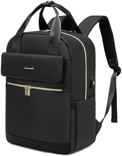 41pdbdma8vl. ac .jpg LOVEVOOK Damen Rucksack, 15,6 Zoll Laptop Schulrucksack, Wasserdicht, Reiserucksack, Beige OEKO-TEX STANDARD 100