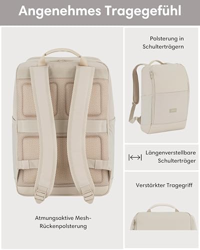 41pjkpmibjl. ac .jpg LARKSON Laptop Rucksack Herren & Damen Schwarz - Notebook Backpack für Business- und Reisegebrauch - 16 Zoll Wasserabwei