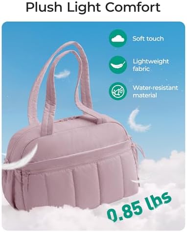 41pqjqadsdl. ac 2.jpg Bagsmart Puffer Reisetasche Damen 24L Wasserabweisend Travel Bag Fitness Kamel