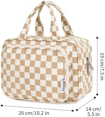 41pko1uhpjl. ac .jpg Narwey Damen Waschtasche Groß & Kosmetiktasche für Herren & Kinder (Kleine Graublaue Blume)