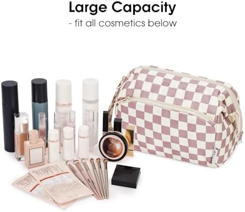 41pnrj3xv2l. ac 1.jpg Narwey Minzgrün Kulturtasche Damen Reise Make-up-Tasche Weit Offene Tasche Kosmetiktasche