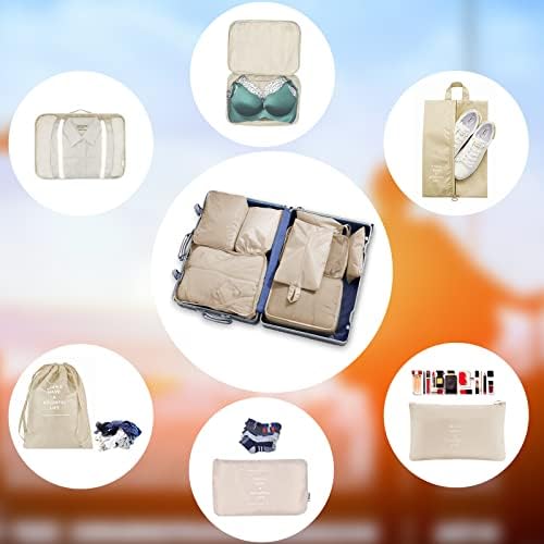 41pryf8nx l. ac .jpg Newaner Koffer Organizer, Multifunktionale packwürfel, Wasserdichte, für Reise und Urlaub, Beige