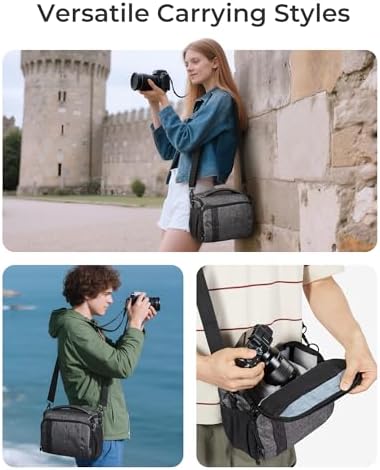 41q87obwtrl. ac .jpg Kameratasche Bagsmart Spiegelreflex DSLR Fototasche mit Regenschutzhülle Grau