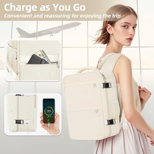 41q9i7z5eul. ac .jpg Cmezevi Reiserucksack 20L für Business und Reisen - Beige