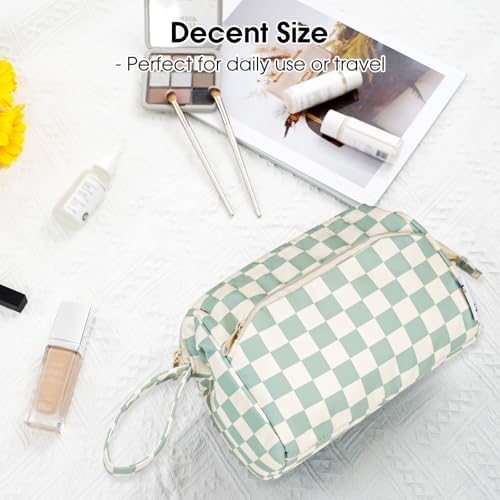 41rlegdubll. ac 1.jpg Narwey Minzgrün Kulturtasche Damen Reise Make-up-Tasche Weit Offene Tasche Kosmetiktasche