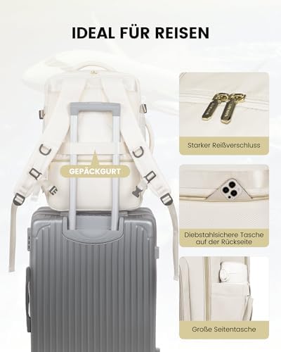 41roybm7 il. ac .jpg LARGE LOVEVOOK Rucksack Handgepäck Flugzeug, Reiserucksack Damen, 45x36x20 L Laptop 17 Zoll, Beige